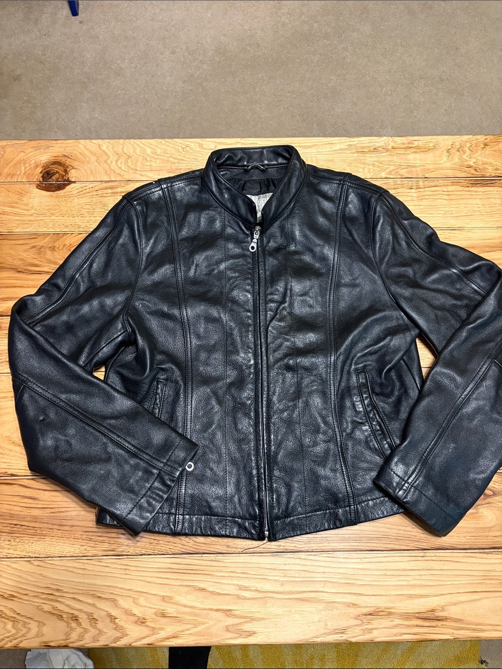 Wilsons Leather Women's Black Zip-Front Leather Jacket